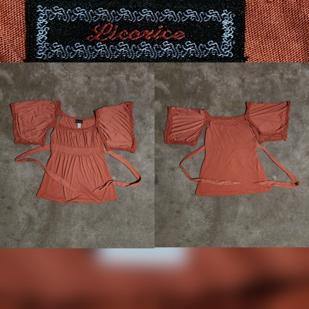 Kids Licorice Maroon Drap Shirt Sz Lg